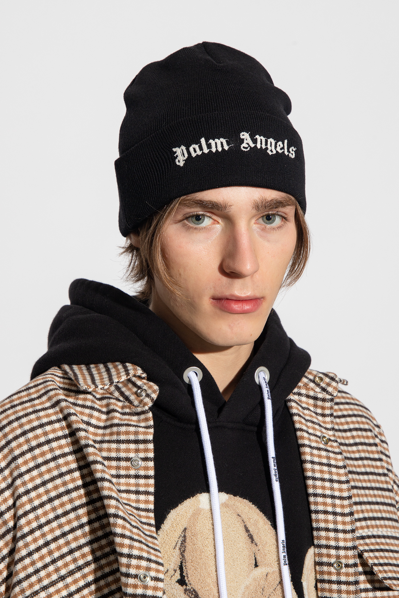 Black Beanie with logo Palm Angels - Vitkac Canada